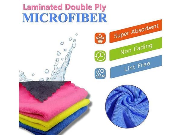 MicroFiber Cloth Edgeless Laminated Double Ply 500 GSM | 30x30cm - Pack Of 1