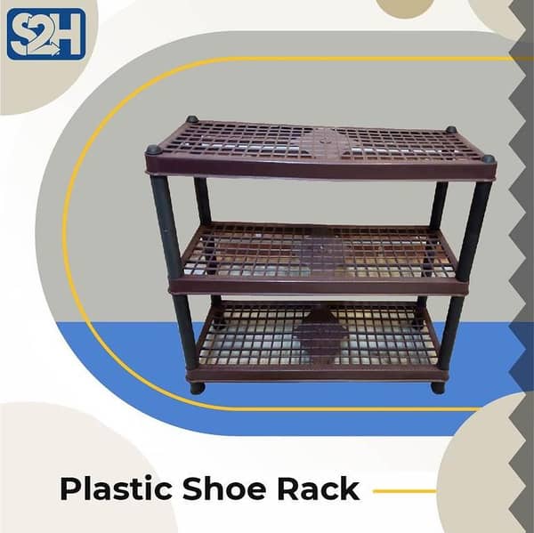 Lightweight Plastic Shoe Rack and Kitchen Stand - Organizer for Entryway, Hallway, and Closet