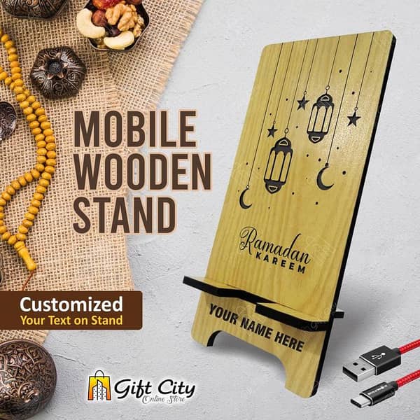 Gift City Presents Traditional Wooden Mobile Stand Best Gift For Office And Home