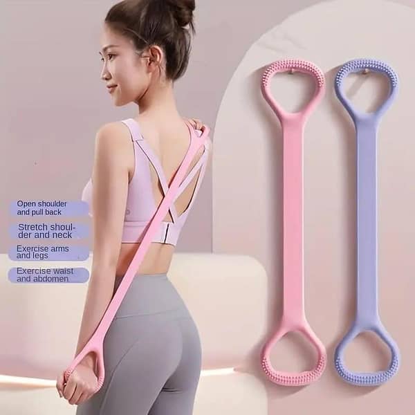 Fitness Resistance Band Chest Expander Rope Workout by NEW Hot Yoga Gum - Elastic Bands for Home Exercise, Pilates, Therapy and Strength Training