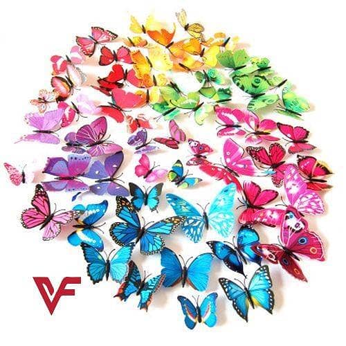 DIY 3D Butterfly Wall Stickers Set - 12 PVC Magnet Butterflies for Home Decoration