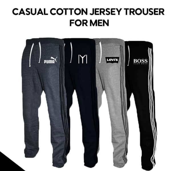 Men's Cotton Jersey Casual Joggers - 4 Piece Set for Relaxed Lounge Wear