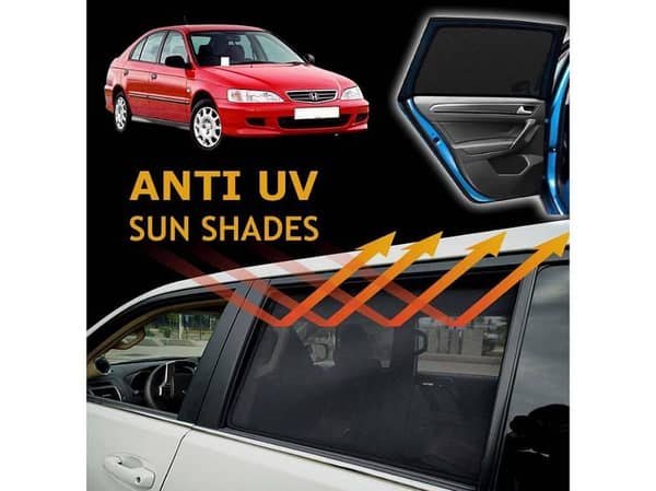 Honda City 1997 - 2002 Sun Shades | Anti UV Special Shades | Foldable | Jersy Fabric | Pack In Bag