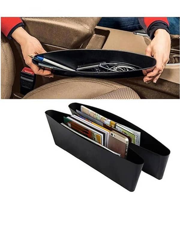 Set of 2 Auto Car Seat Gap Pocket Catchers for Convenient Storage