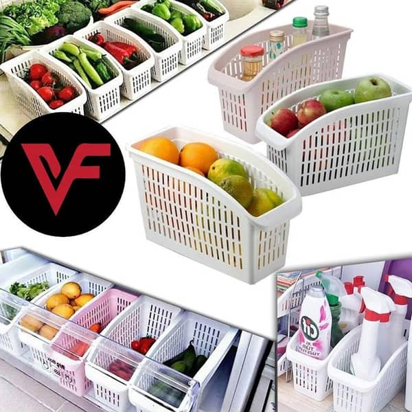 Refrigerator Organizer Storage Rack with Pull-out Drawers - Fresh Spacer Bins (Random Color)
