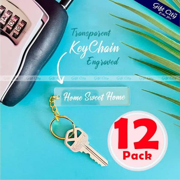 Gift City Home Sweet Home Engraved Acrylic Key Chain for Keys at Home and Office