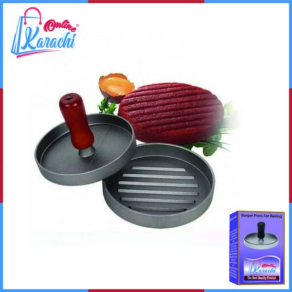 Online Karachi - Burger Press For Baking Slice for Meat / Chicken Burger Slice - Single Slice and Double Slice Kitchen Tool for Home and Restaurant to work easy