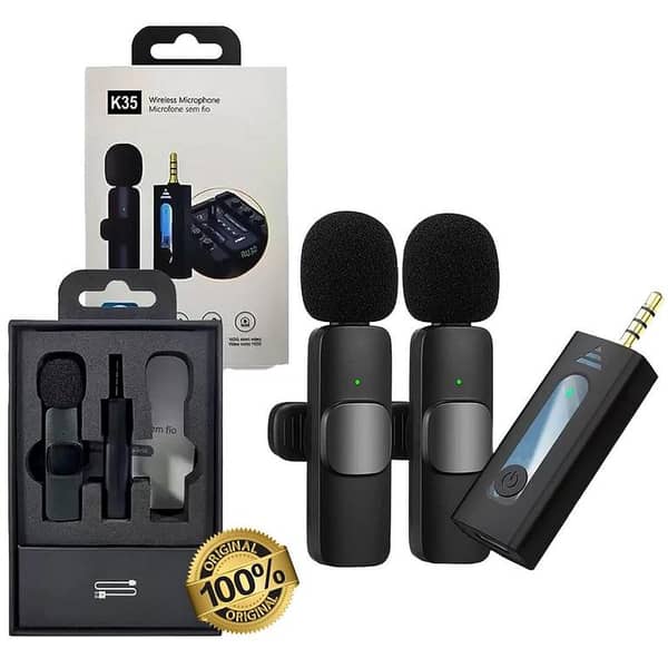 K35 Wireless Dual and Single Microphone with 3.5mm Aux Jack