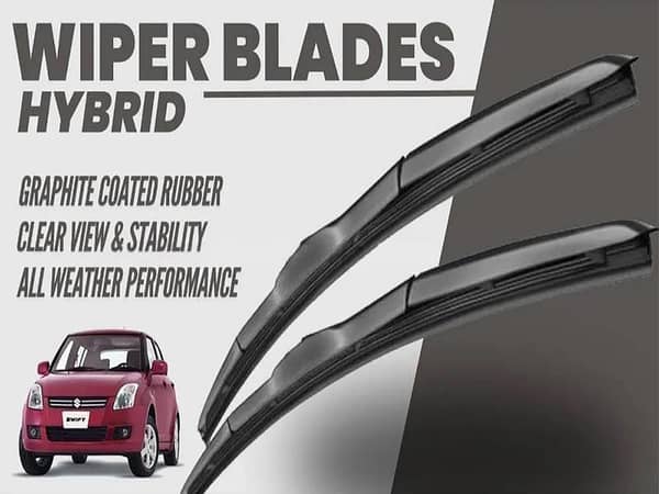 Suzuki Swift 2017-2023 Wiper Blades | Hybrid Type | Graphite Coated Rubber