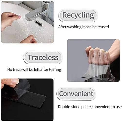 Online Karachi Double Sided Adhesive Nano Tape Transparent Strong Washable Adhesive Traceless Gel Tape Removable and Reusable Sticky Anti Slip Tape for Home Wall Room Office Decor