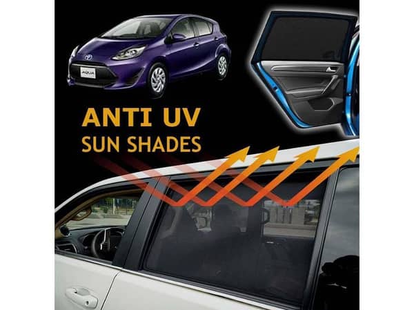 Toyota Aqua 2012 - 2020 Sun Shades | Anti UV Special Shades | Foldable | Jersy Fabric | Pack In Bag