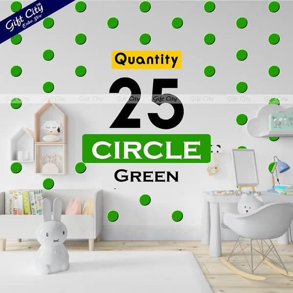 Gift City Green Circle Dot Stickers | Self-Adhesive DIY Home Decor | Multiple Colors and Sizes