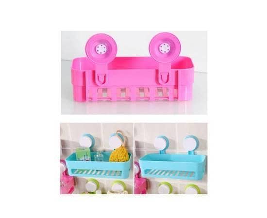 1Pcs Suction Cup Multipurpose Bathroom Kitchen Storage Holder Organizer Rack Shelf - Multi