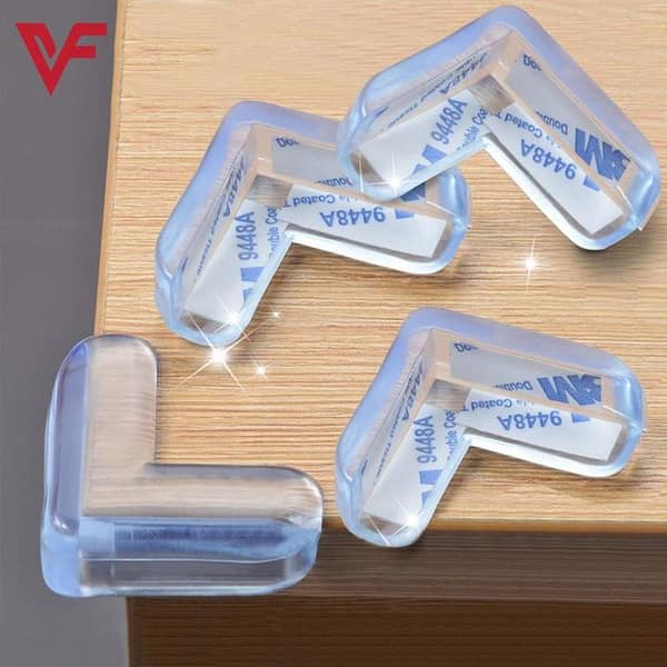 4-Pack Silicone Table Corner Protectors by Godmorn for Kid Safety on Glass Tables
