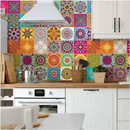 Online Karachi 12-Piece Home Decor Tile Stickers - Self-Adhesive and Easy to Use Wall Decor