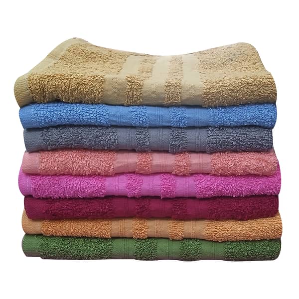 100% Cotton Quick Dry Hand Towel - Super Absorbent, Lightweight, 20x40 Inch, Multicolored