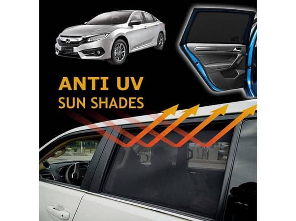 Honda Civic 2016 - 2021 Sun Shades | Anti UV Special Shades | Foldable | Jersy Fabric | Pack In Bag