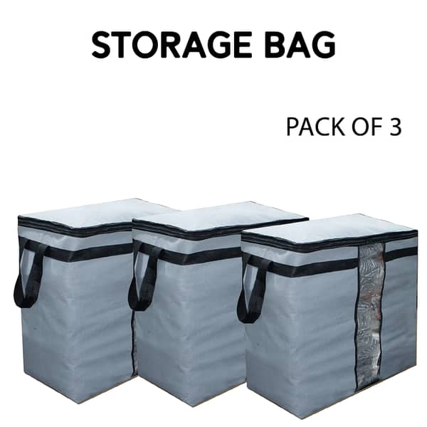 Large Folding Clothes Storage Bag with Stripe Design – 100 GSM Organizer for Wardrobe