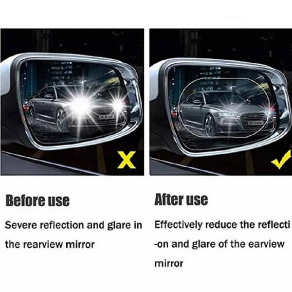 2pcs Oval Car Rearview Mirror Nano Film Anti Rain Waterproof Side Window Clear Protective Sticker 145 x 100mm