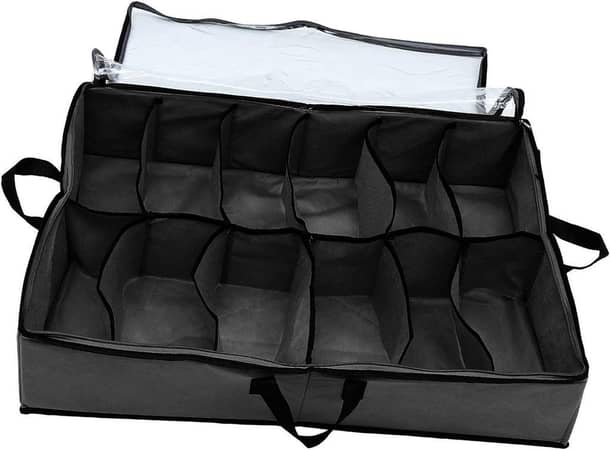 Fabric and Foam Under Bed Shoe Storage Organizer with Handle - 1 Piece