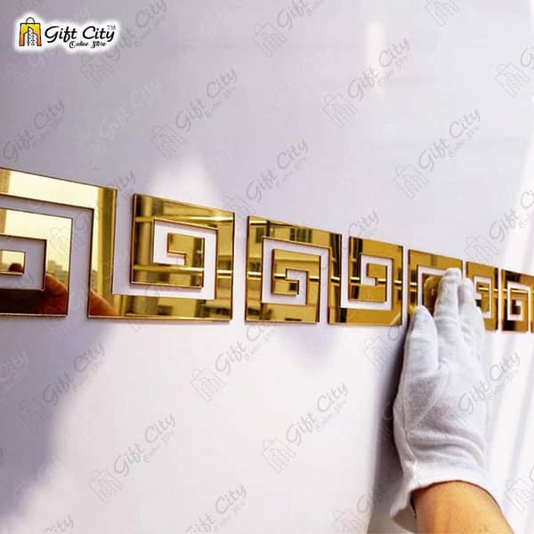 Gift City Self-Adhesive Acrylic Golden Mirror Stickers for DIY Home Decoration - Available in Packs of 5, 10, 20, 40, or 80 (60x60mm)