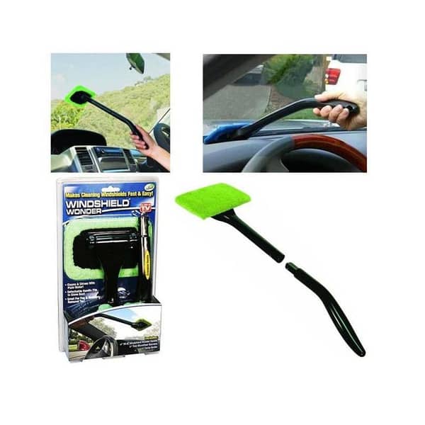 Windshield Wonder Cleaner with Microfiber Cloth Handle Washer Cleaning Tool