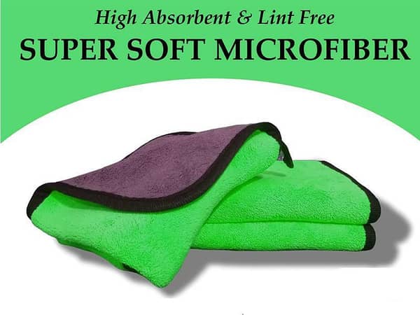 MicroFiber Cloth Laminated Double Ply - Green & Grey - Pack Of 3