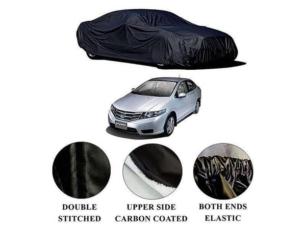 Honda City 2009-2020 Polymer Carbon Coated Car Top Cover | Double Stitched | Water Proof