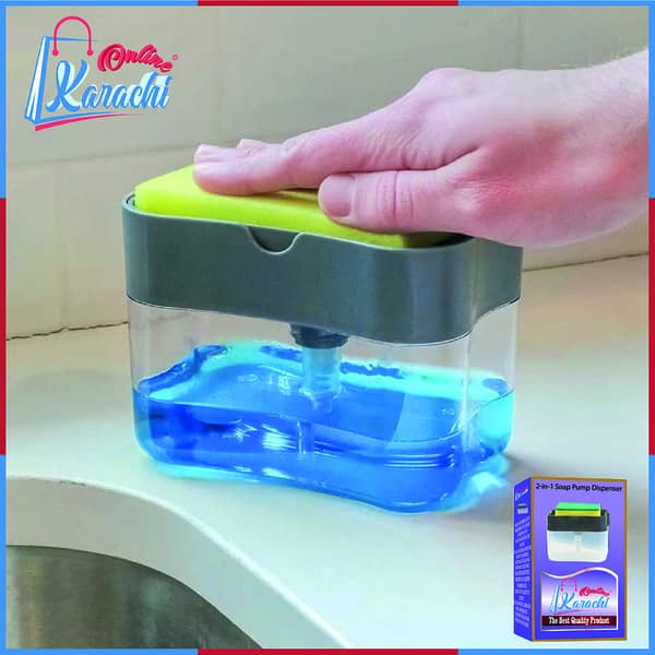 ONLONE KARACHI - 2-in-1 Soap Pump Dispenser Without Sponge Holder Liquid Dispenser Container Hand Press Soap Organizer Kitchen Cleaner Tools hot