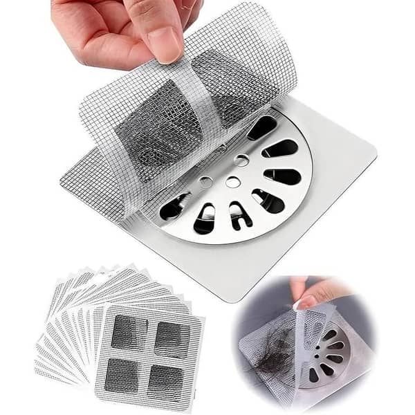 Online Karachi Shower Drain Hair Catcher Mesh Stickers,Disposable Hair Drain Stickers, Floor Drain Sticker, Disposable Shower Drain Hair Catcher, Bathroom Hair Filter Hair Blocking Net. (PACK OF 10)peices No More Cleaning and Clogging: It is the safest way