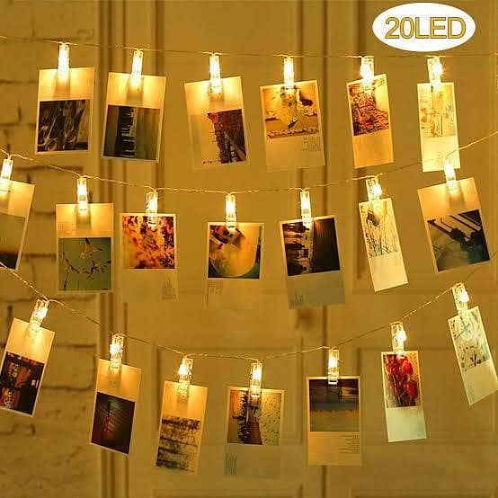 20 Clips Photo Card Wall Clip Fairy Led String Light Pack Of Wall Decor