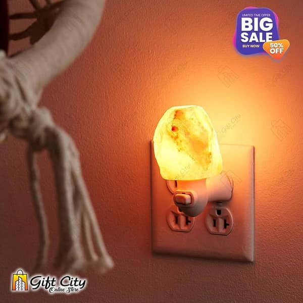 Hand Carved Mini Himalayan Salt Night Light Lamp by Gift City