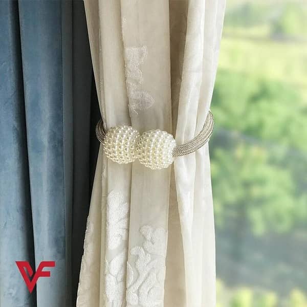 Magnetic Curtain Tiebacks - Hiastra Grey Rope Holders for Bedroom and Office - 2 Pack