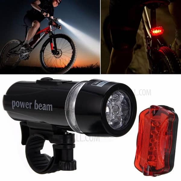 5 LED MTB headlights taillights Bicycle highlight front light and butterfly rear light