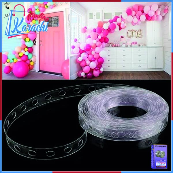 Online Karachi - Balloon Decorating Strip Connect Chain DIY Balloon Arch Strip Tape Plastic 5M