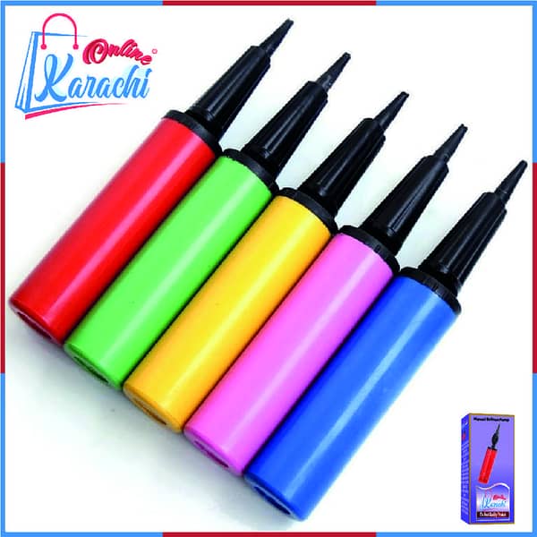 Online Karachi Manual Balloon Pump Hand Held Plastic Balloon Pump Party Birthday Balloons Accessories Inflator Hand Push Air Pumps