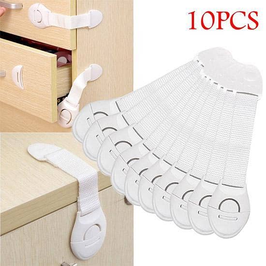 ONLINE KARACHI 10-Pack Child Safety Locks for Drawers, Doors & Refrigerators