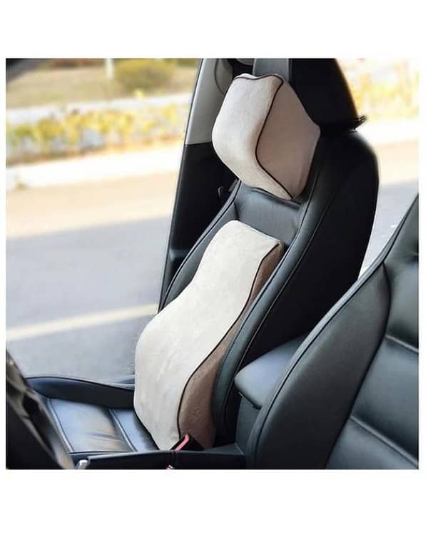 Universal Seat Support and Headrest Pillow for Office Home Vehicle - Beige