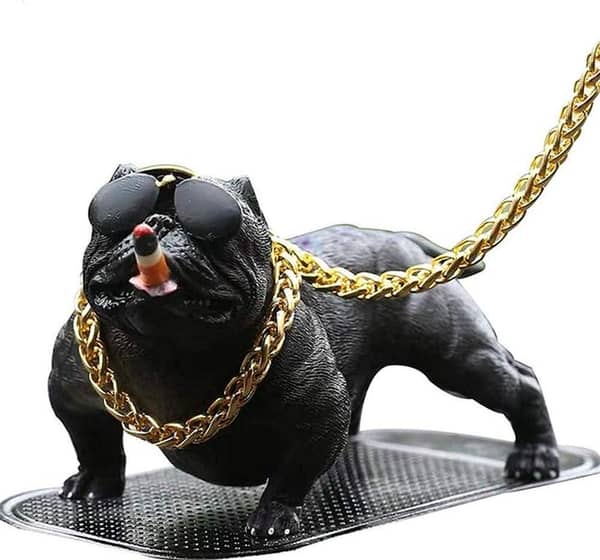 Bully Dog Car Dashboard Decoration, Resin Bulldog Pitbull Figure Toy Funny Animal Car Interior Decoration Bully Dog Doll Bobble Head Ornaments for Car