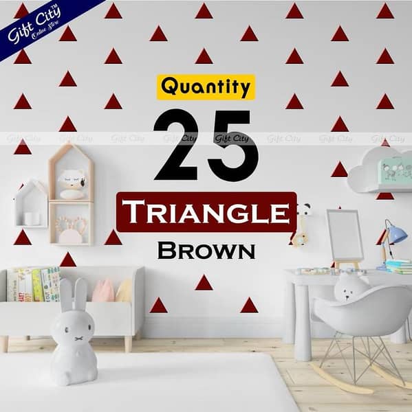 Triangle Dot Wall Stickers in Brown by Gift City | Self-Adhesive Decor for Kids' Rooms & Beyond | Available in Multiple Colors