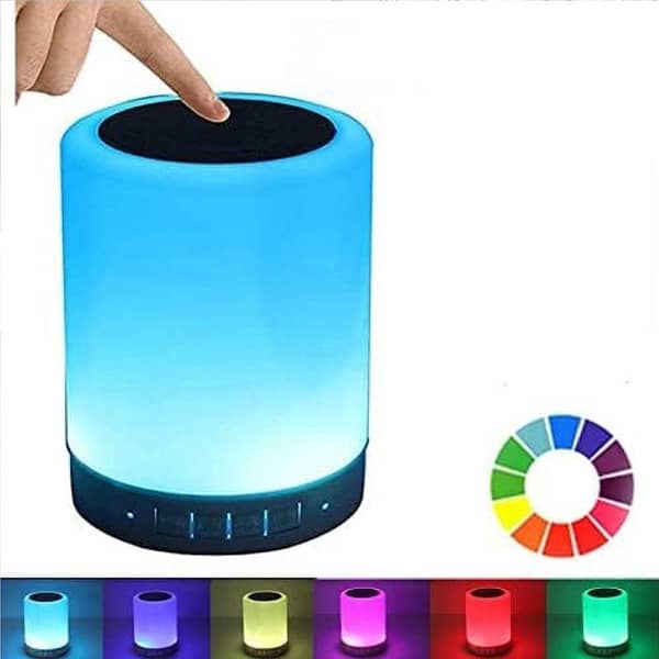 Online Karachi Mini Portable Bluetooth & Rechargeable Speaker with Touch Light + SD Card + USB Supported Multi Color