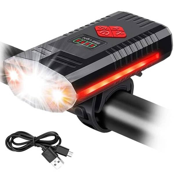 Super Bright Bicycle Led Headlight Light with Bell USB