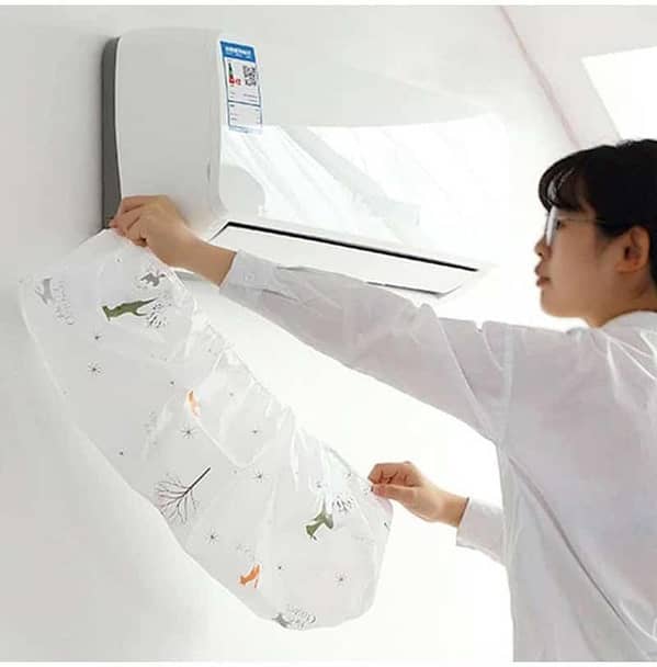 Online Karachi - 1, 1.5, 2 Ton Waterproof / Dustproof Split AC Cover Indoor Unit Air Conditioning Dust Cover (Random Print)