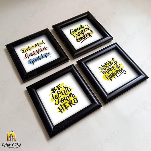 Gift City 674 Motivational Quote Frames - Glass Front with Free 5x5 inch Prints for Home Decoration
