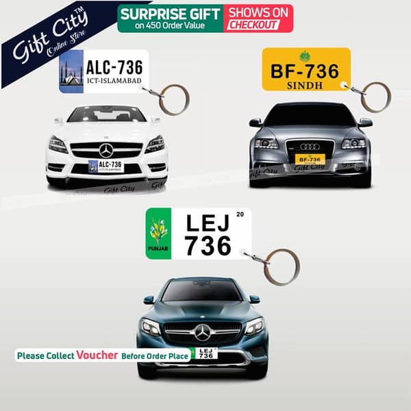 Gift City Customized Acrylic Keychain for Car and Bike Number Plates | Double-Sided Design