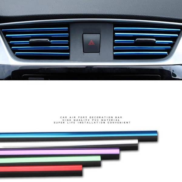 10Pcs Universal Car Air Conditioner Decorative U Shape Moulding Strips Silver