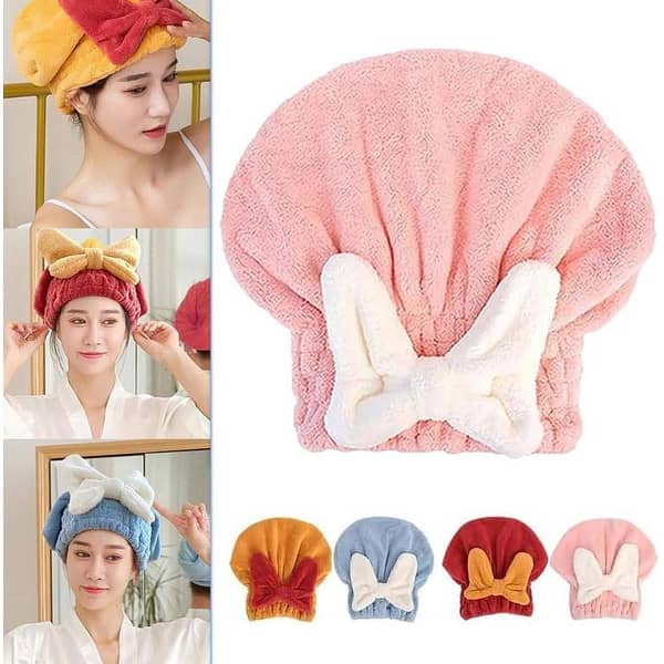 Karachi Hair Dryer Cap Towel - Cotton Hair Wrap for Quick Drying