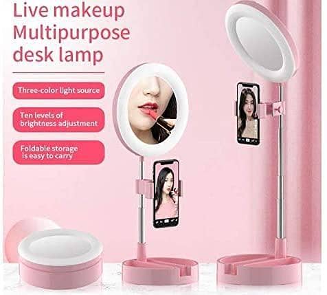 Imported Quality Mai Appearance Live Makeup Multipurpose Desk Lamp G3, 3In1 Dimmable LED Ring Light 6