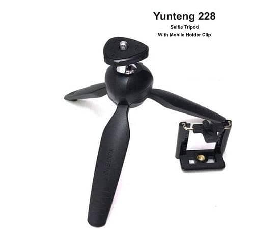 YT-228 Selfie Tripod with Phone Holder Clip for DLR Camera DVR / Cell Phone