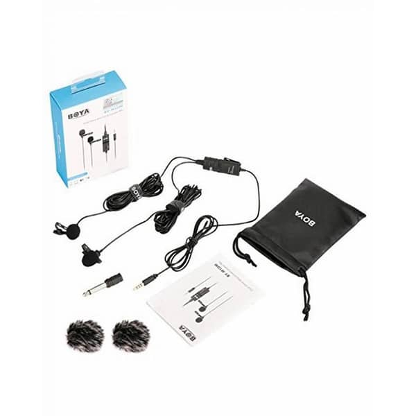 Boya BY-M1DM Dual Lavalier Universal Omni-Directional Microphone - Black